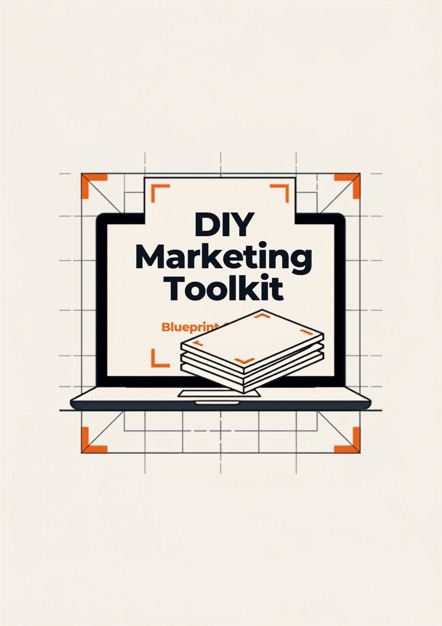 Flat Design Marketing Guide Illustration with Laptop Flat Design Marketing Guide Illustration with Laptop