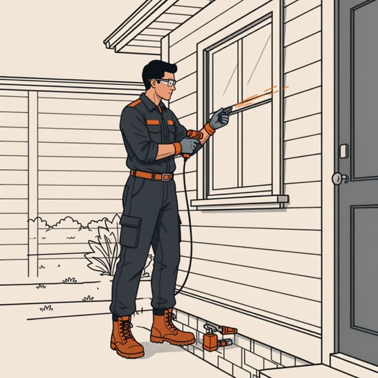 Pest-Control Technician at Work Outside Home (1587 x 1587 px)